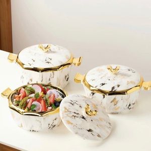 Thermal Food Warmer Container Insulation Hot Pot  Casserole Serving Dish 3 Sets